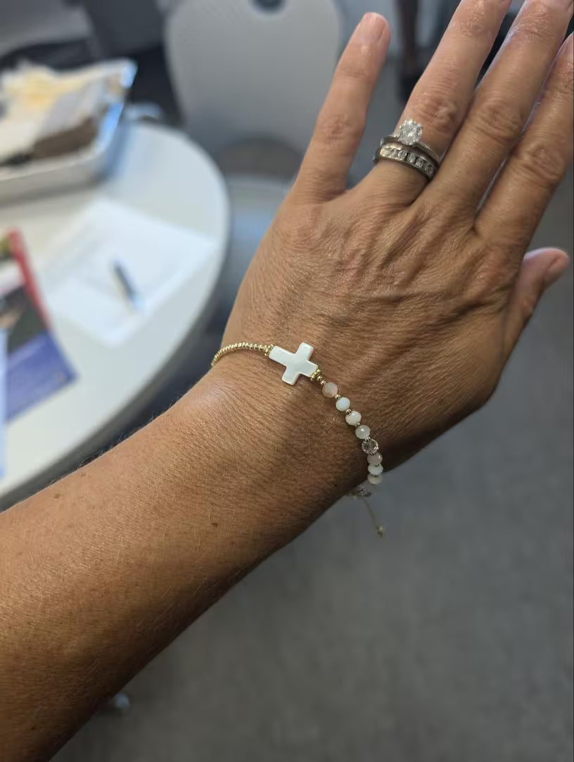 Cross Pear & Gold Bracelet