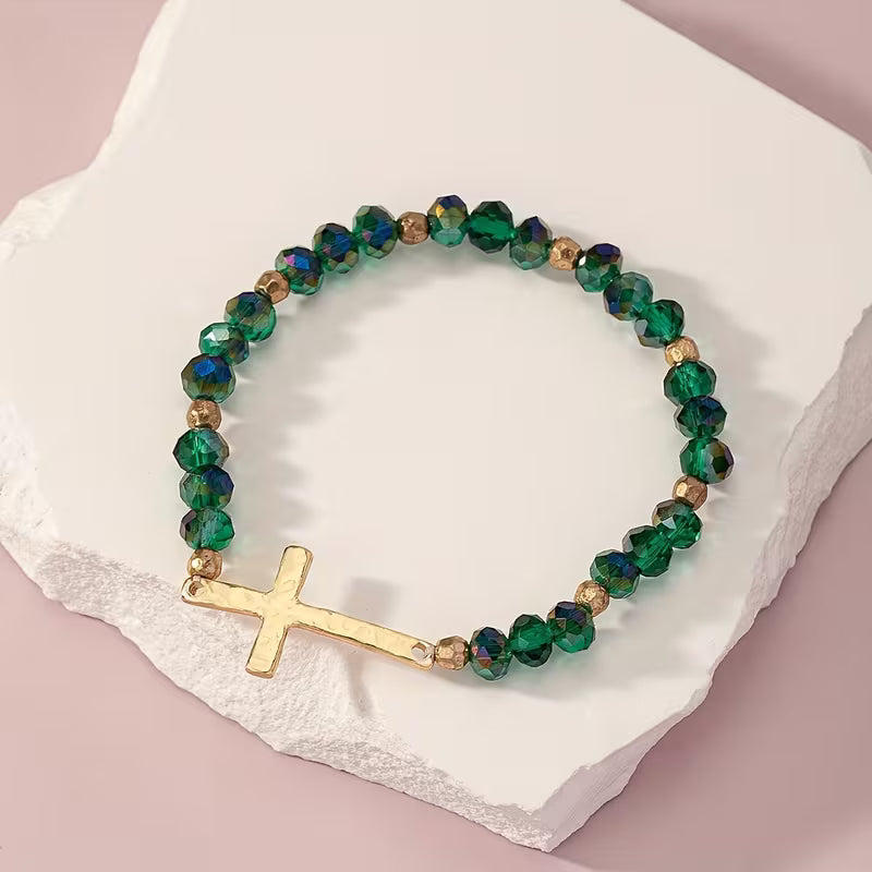 Cross Beaded Bracelet