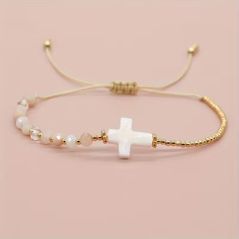 Cross Pear & Gold Bracelet